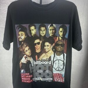 Billboard Hot 100 Music Festival 2015 black graphic tee featuring pop artists
